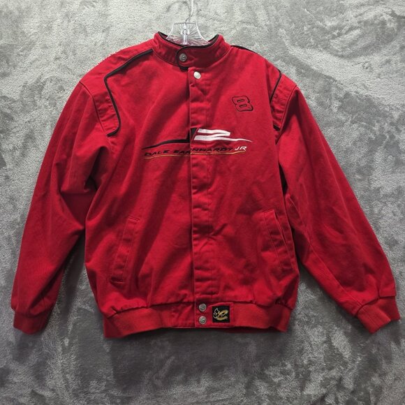 Vintage Dale Earnhardt Jr. Racing Jacket Youth Boys Size 18/20 XL Red Button Up - Picture 1 of 15